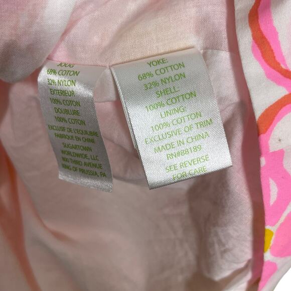 Lilly Pulitzer Raegan Dress 2 Resort White Happiness Is Lace Pink Preppy Retro - Picture 7 of 7